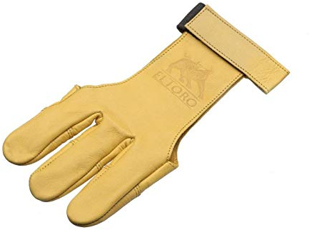 elTORO Traditioneller Schießhandschuh Tradition (Gelb) Bogenschießen (M); aus angenehmen weichem Leder gefertigt, für den Bogensport, Pfeil und Bogen