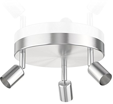 ledscom.de Deckenleuchte LUNARA, 3-flammig, edelstahl matt, 3x GU10 max. 25W