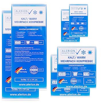ALERION Kühlpad 3 Größen Kalt-Warm-Kompressen Mehrfachkompresse Wiederverwendbar 2x Klein 2x Mittel 2x Groß Ideal für Sport Spiel Freizeit