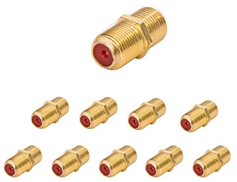 Premium X 10x F-Verbinder Buchse/Buchse für F-Stecker jeder Größe 4-8,2mm für Koaxial Antennenkabel Sat Kabel