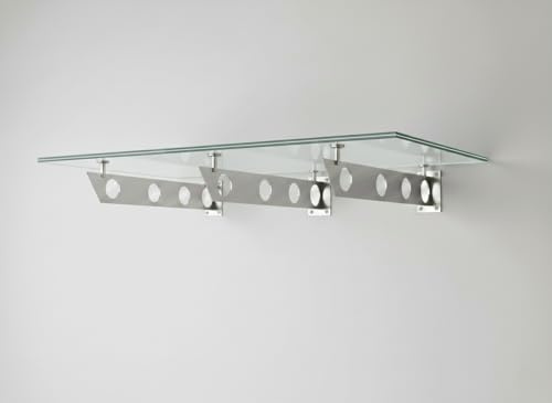 Glaszentrum Hagen - Glasvordach Vordach Pavillion Türvordach Markise Haustürvordach VSG-Glas inkl. Edelstahlhalter (Typ - S, 200x90cm (3th))
