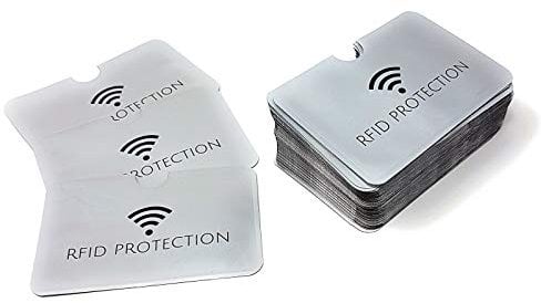 RFID Blocking Contactless Card Protector Sleeve [Horizontal, Pack of 50]