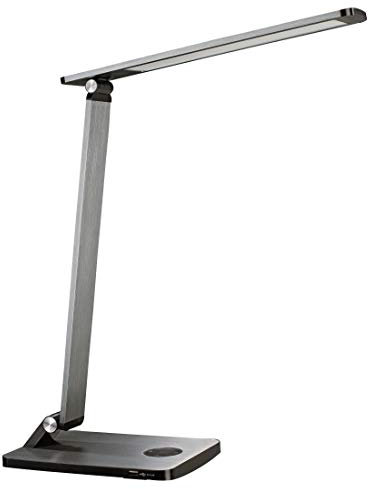 HAMA 00112699 Schreibtischlampe LED Sl 65 cm, 2 Blitzmodi / Variat / Minute, Grau, 500 Im