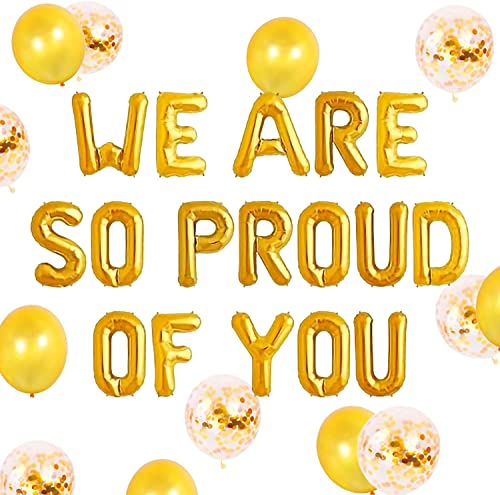JeVenis Wir sind so stolz auf dich Balloon Graduation Banner Herzlichen Glückwunsch Banner Graduation Party Decorations Graduation