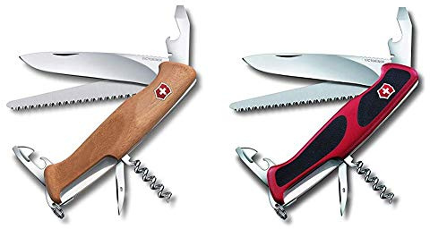 Victorinox Schweizer Taschenmesser gross, Ranger 55, Swiss Army Knife, Multitool, 10 Funktionen, Klinge, Dosenöffner, Schraubendreher, Feststellklinge