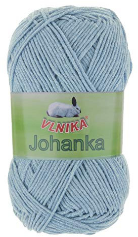 50g Strickgarn Johanka Strick-Wolle Handstrickgarn Klassikgarn Sommergarn Farbwahl, Farbe:106 pastellblau