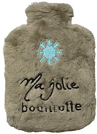 DRAEGER PARIS | Ma Jolie Bouillotte Fausse Fourrure | Peluche Flocon Grise | Bouillotte Enfant pour Soulagement Douleur, Dos, Cou et Ventre