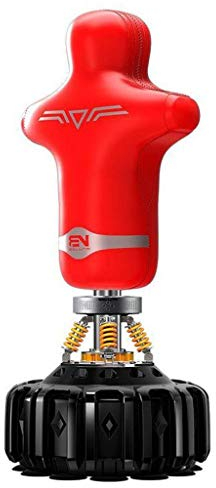 ZXQZ Punchingsäcke Schwere Boxsäcke, Freistehende Fokustaschen, Kickbox-Taschen mit Saugnapfbasis und Starker, Haltbarer Feder Halten Harten Schlägen Stand Standboxsäcke (Color : Red)