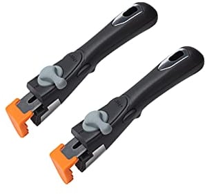 lzteck Set di 2 manici staccabili rimovibili, manico universale per pentole e padelle, ricambio per pentole, a prova di scottatura, impugnatura per padelle, dimensioni libere.