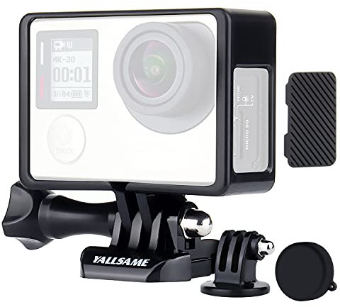 YALLSAME Telaio di montaggio per GoPro Hero 4 3 3+ con copriobiettivo e tappo laterale per porta protettiva collegabile scheletro custodia custodia accessori kit per GoPro 4 Action Camera