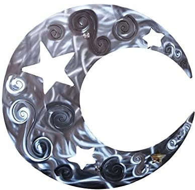 NSXIN Metall Wanddeko Sonne Mond Wandbehang Wandschmuck, Wanddekoration Wandkunst Ornament Hängendes Dekor Wand Wohnzimmer Dekoration für den Innenbereich