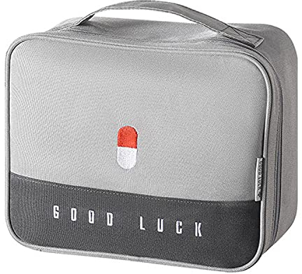 Erste Hilfe Set Leer Erste-Hilfe-Koffer First Aid Kit Bag Notfalltasche Medizinisch Medikament Tasche Kompakt Wasserdicht Tragbar für Haus Büro Auto Camping Jagd Reisen Natur-9.8x7.9x5.3Zoll (Grau)