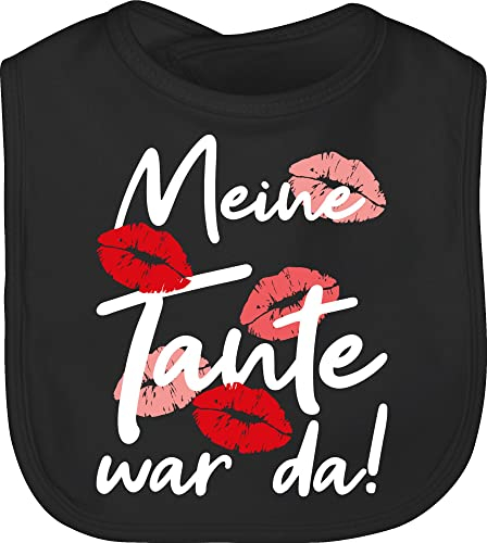 Baby Lätzchen - Strampler Mädchen & Junge - Meine Tante war da - weiß - Unisize - Schwarz - lustige babysachen sachen für neugeborene tanten kinderlatz babykleidung sprüche zur geburt latz