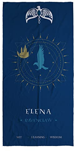LolaPix Harry Handtuch. Reisehandtuch. Personalisierte Handtücher. Strandtuch mit Namen. Personalisierte Geschenke. Verschiedene Designs und Größen.Ravenclaw