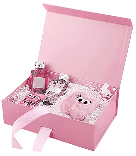 Boite cadeau Bowknot (21x17x7cm), Boite Cadeau Magnétique, Boîte Cadeau Avec Couvercle, Boîte de Cadeau Rectangulaire pour l'anniversaire,le Mariage,Boite cadeau Sint-Valentin (Rose)