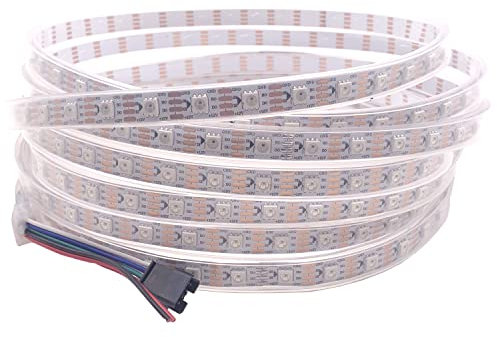 WS2815 (aktualisiert WS2812B) 5m 300 individuell digital adressierbare Pixel RGB-Dual-Signal-LED Flexibles Lichtband 5050 SMD Magic Dream Color DC12V (WS2815, Weiße PCB 60led IP67 5M)