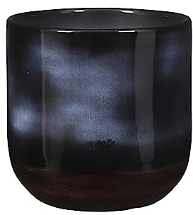 MICA Decorations Pot de Fleur Nora - 25x25x24 cm - Terre Cuite - Bleu