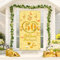 Goldene Hochzeit Deko, 50. Goldenen Hochzeit Banner, 50. Hochzeitstag Hintergrund Dekoration, 50 Jubiläum Banner, Stoff Banner für Goldene Hochzeit für Wand Drinnen Draußen Dekoration 185 * 90cm
