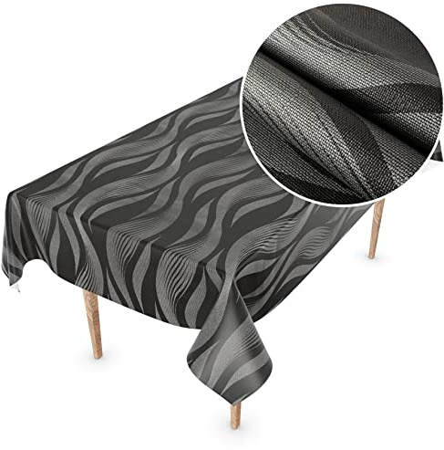 Wachstuchtischdecke Wachstuch Tischdecke abwaschbar Wachstischdecke Rechteck, rund, oval Premium Prägung Gartentischdecke Elegance 180x140cm Schnittkante Layla