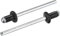 sourcing map Aluminium-Blindnieten, 3,2 mm x 5 mm 28 mm Dorn, offenes Ende, flacher runder Kopf zum Verbinden von Metallplatten, Leder, schwarz, 100 Stück