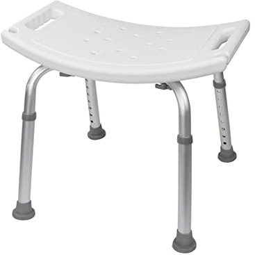 Duschhocker Duschstuhl für Senioren, Anti-Rutsch Badhocker Höhenverstellbar 51 * 39 * 60,5 cm (mit Löchern), Aluminium Badsitz Belastbar bis 150 kg fur Alten und Schwangere