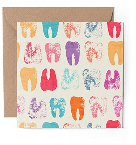 1 x Grußkarte (Fotoeinsatz) – Zahnarztmuster – blanko Geburtstagsfeier Jahrestag #8478