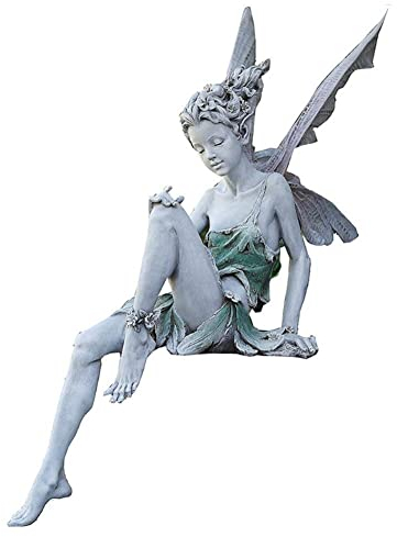 PLGEBR Blumenfee Skulptur Garten Kunstharz Handwerk, Kunstharz Garten Fee Engel Mädchen Statue Dekoration, Outdoor Garten Dekoration Statue