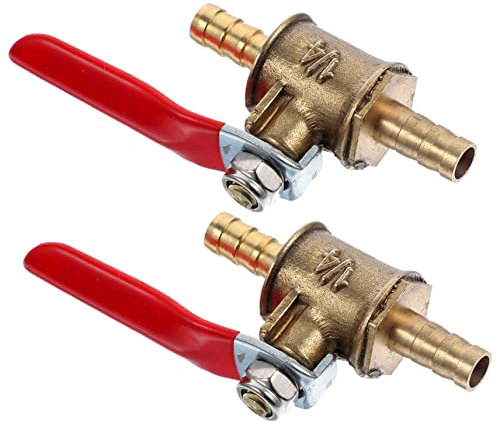 2 Pièces Vannes à Boisseau Sphérique Cuivre - Robinet d'Arrêt Pagode à Double Tête Poignée Rouge 180° pour Tuyaux d'Eau, Gaz, Carburant, Irrigation
