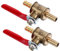 2 Pièces Vannes à Boisseau Sphérique Cuivre - Robinet d'Arrêt Pagode à Double Tête Poignée Rouge 180° pour Tuyaux d'Eau, Gaz, Carburant, Irrigation