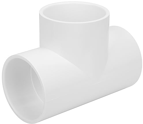 3-Wege-7,6 cm PVC-T-Rohrverschraubungs-Adapter (Buchse x Buchse x Buchse) Möbelqualität SCH40 7,6 cm PVC-Winkelrohrverbinder für DIY PVC-Regal Garten Stützstruktur Aufbewahrungsrahmen