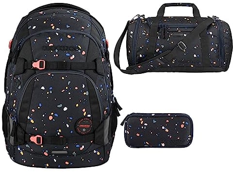 coocazoo MATE Schulrucksack-Set 3tlg inkl. Sporttasche und Schlamperbox (Sprinkled Candy)