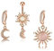 PiercingJak 3er 14G Clicker Piercing Bauchnabelpiercing mit Sonne Mond Anhänger Chirurgenstahl CZ Bauchnabel Ring 10mm Nabelpiercing Barbell Körper Schmuck für Frauen Mann, Rosegold