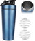 JOLIGAEA Edelstahl Protein Shaker, 750ml Shaker Eiweiß Sport Fitness, Doppelwandig, Vakuum Isoliert, Sport Fitness Protein Shaker Eiweiß mit Skala optimal für Eiweiß, Diät und Fitness Shakes, Blau