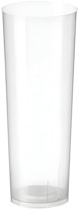 Vasos de Tubo de Plastico Ecológicos Reutilizables- Pack de 500 Vasos Amigables con el Medio Ambiente - Ideal para Fiestas y Eventos - Vasos plastico libre de BPA y de Calidad - 300ml