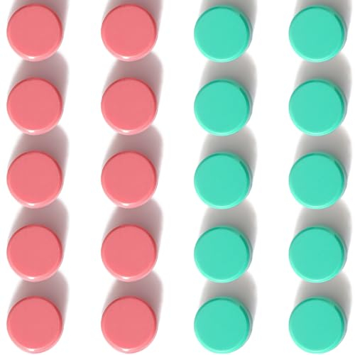 PYJLBX Fridge Magnets Strong Magnet, 20Pcs Small Magnets Whiteboard Magnets Heavy Duty Magnets for Crafts, Mini Magnets Tiny Cute Round Magnets for Whiteboard, Fridge, Notice Board,Office (Pink+Green)