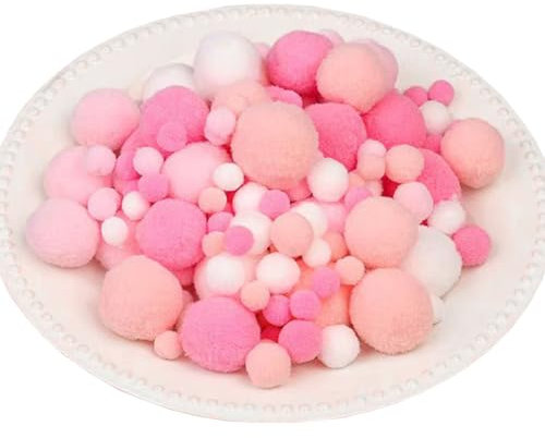500 Stück Bunt Pompons zum Basteln, Bunt Pompons, 10/15/20/25/30 mm Pompom Bälle, Bastel Pompoms, Pompons Bälle für DIY Kreative Handwerk Dekorationen colorful Pom Poms Pompoms (Rosa Serie-5 Größen)