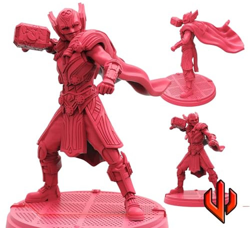 TYL MINIATURE FORGE | HAMMER WOMAN | Fantasy Miniature Figure, 40mm, Grey, Unpainted