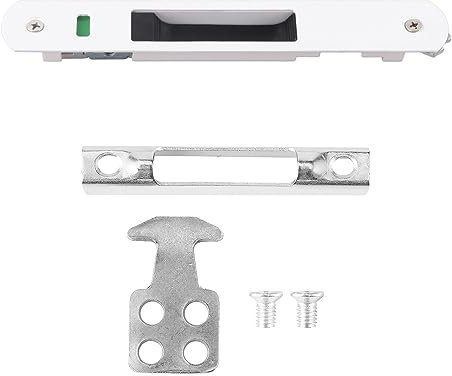 Serratura per Porta Scorrevole, Guscio in Acciaio Inossidabile Porte Scorrevoli in Vetro Finestra Chiusura con Gancio Laterale con Accessori in Lega di Zinco Serrature