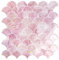 VEELIKE Rosa Fischschuppe 3d Fliesenaufkleber Küche Klebefliesen Badezimmer Fächerform Rosa Marmorfliesen Fliesenfolie Küche Rückwand Küchenfliesen Überkleben Wasserfest 30.5cm×30.5cm 6 Stück