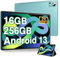 Tablet 11 Pulgadas Android 13 con 16GB RAM 256GB ROM(1TB Ampliable), 2K FHD Tablets con Triple Cámara(13MP+5MP+2MP), 8 Cores, 2.0 GHz, IPS 2000 * 1200, 5G Wi-Fi, Batería 8600 mAh, BT 5.0, GPS, Verde