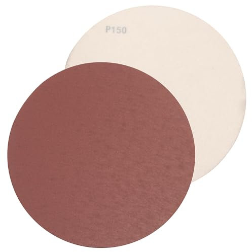 AERZETIX - C77019 - Lot de 5 disques de ponçage Ø 150 mm en fibre - type de grain Р150 auto-agrippant par scratch - papier abrasif de verre - granulométrie polissage