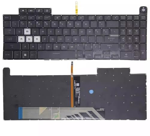 Jingelmall New Replacement Keyboard for Asus TUF A15 F15 FA507 FA507R FX507 FX507R FX507Z FX507ZM Keyboard with Each-Key RGB Colorful Keyboard US Layout