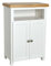 GROFurniture Shoe Storage Cabinet, Hallway Storage Unit with Oak Top, Oak Cupboard Wooden Shoe Rack with Removeable Shelves, Ready Assembled (White 2)
