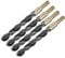 sourcing map 4pcs Straight Shank Twist Drill Bits 14mm Gold Titanium & Black Nitride Coated High Speed Steel (HSS) 4341 with 10mm Shank for Stainless Steel Alloy Metal Plastic Wood