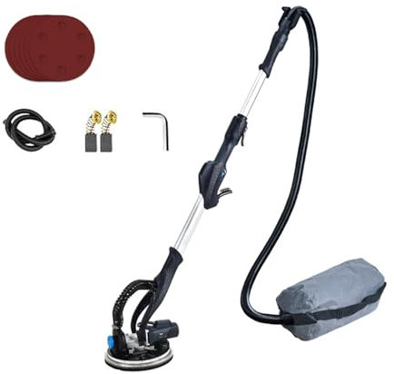 YHJLZNA Ponceuse Girafe,Ponceuse à cloison sèche de 820w lectric,Ponceuse plâtre téléscopique pour la Vitesse 600-1800rpm,lumière LED,poignée Extensible