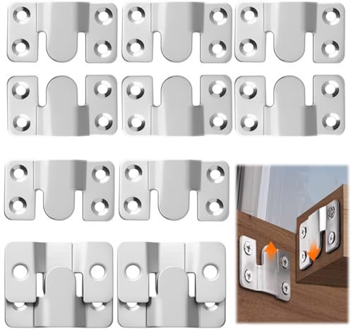 12 PCS Support Montage Dissimulé, Fixation Murale Accroche Tableau En Acier Inoxydable, Accroches Pour Cadres Photo, 6 Pair Support Montage Encastré Dissimulé Pour Tête De Lit Miroir Cadre Affiche