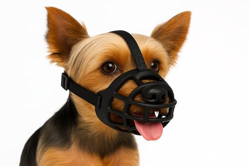 maulkorb Hund - maulkorb kleine Hunde - Silikon Maulkorb verstellbar weich komfortabel - für Training, Spaziergang & Tierarzt - Flamingo Maulkorb Benzo XS