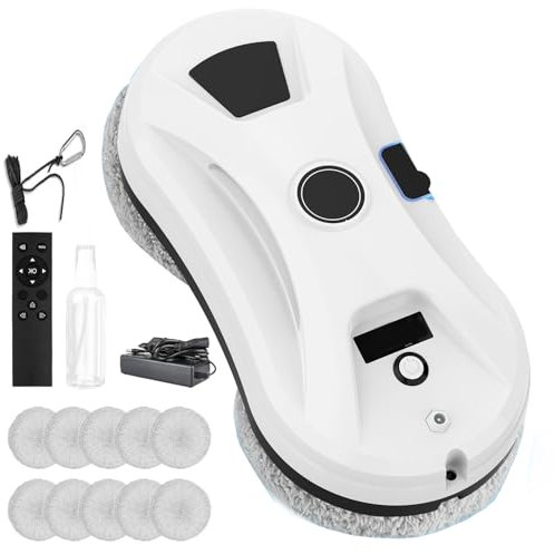 Window Cleaning Robot with 2800Pa Suction & AI Navigation, Remote Controlled Automatic Glass Cleaner for Indoor/Outdoor Windows, Mirrors & Tiles - Includes Edge Detection & Safety Rope