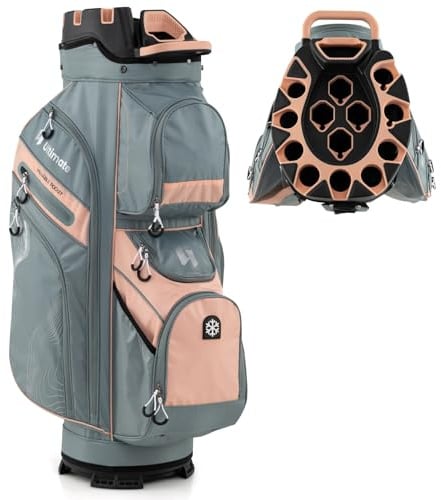 LIFEZEAL Sac de Golf avec 14 séparateurs, Sac de Golf avec 11 Poches, Ceinture de Rangement Portable avec Sangle rembourrée, réfrigérateur, poignées, Support de Parapluie
