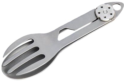 Titan - Cubiertos de camping 2 en 1, combinación de cuchara plegable y tenedor, ultraligeros, portátiles, para camping, viajes, senderismo, excursiones, picnic, supervivencia, trekking, equipo de